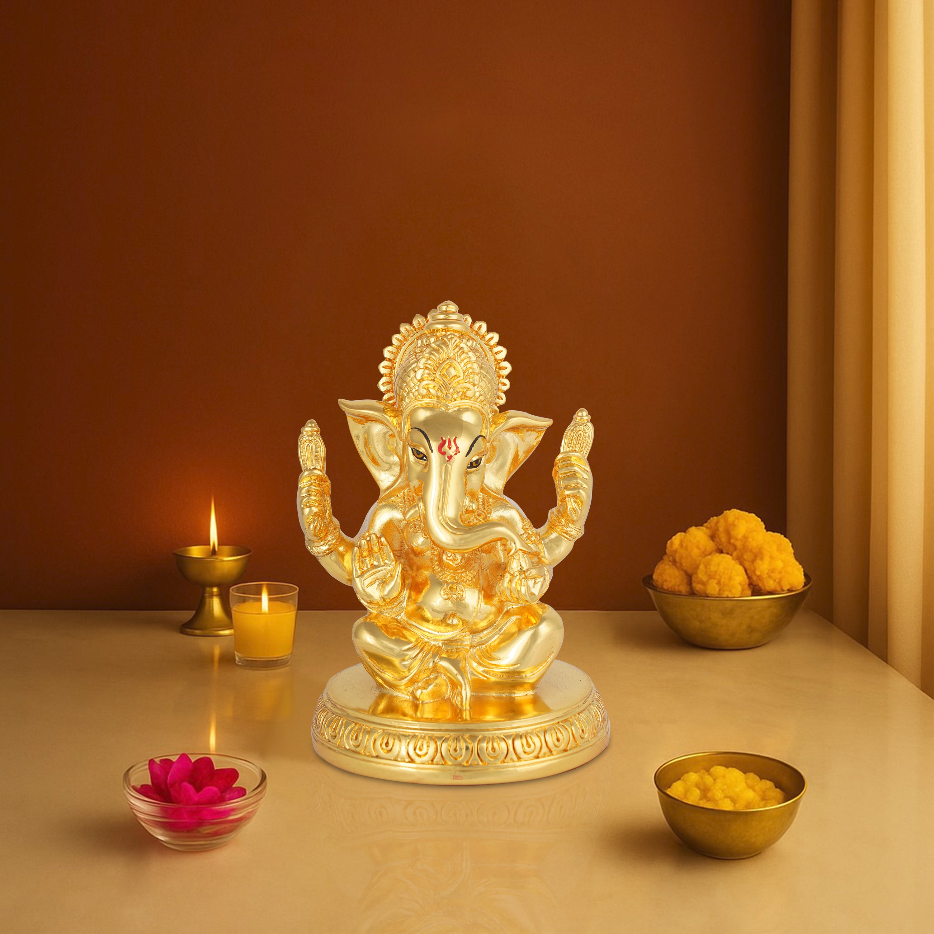 Small Golden Ganesha - GMIDG2RGB-053