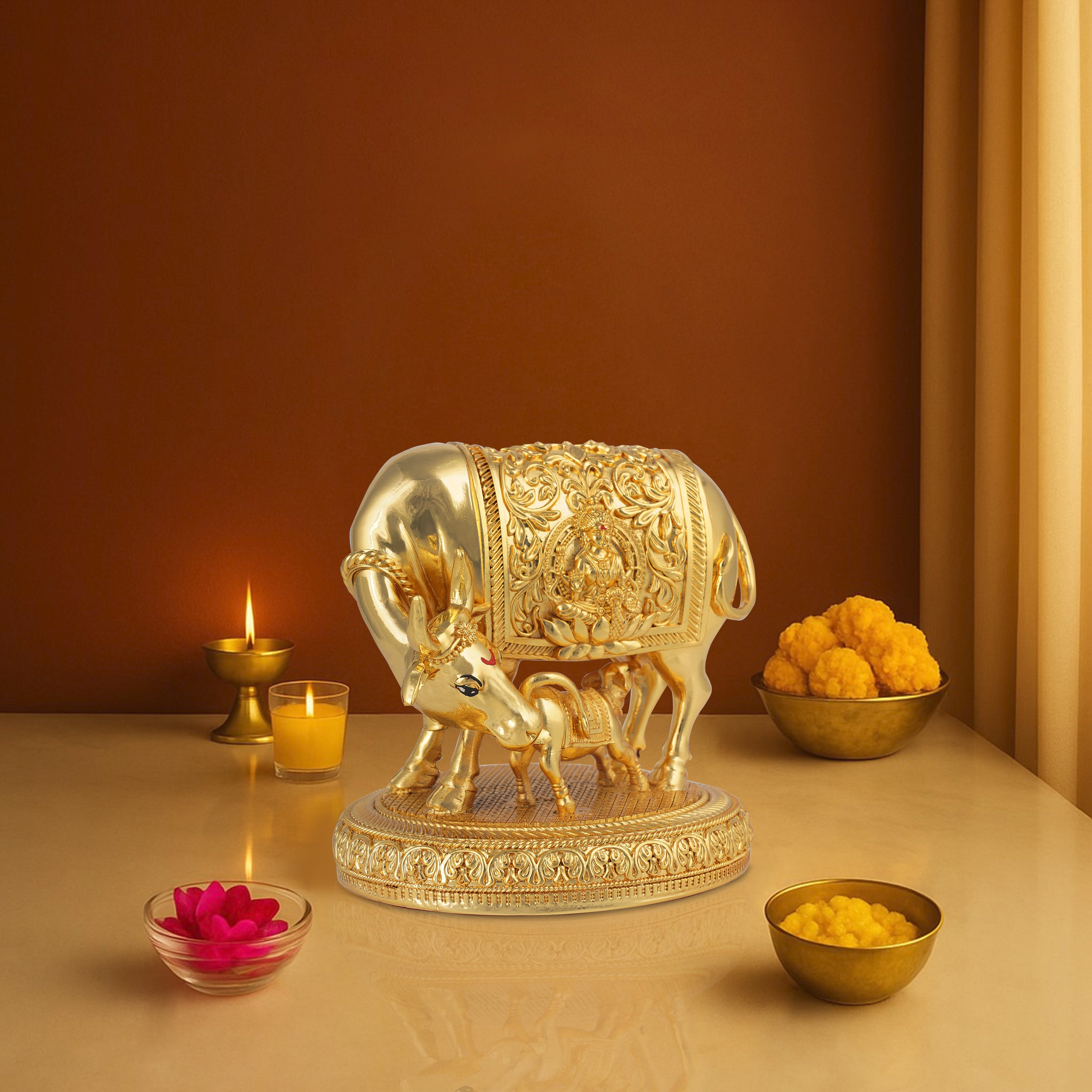 Golden Cow with Calf - GMIDCC6RG-0001